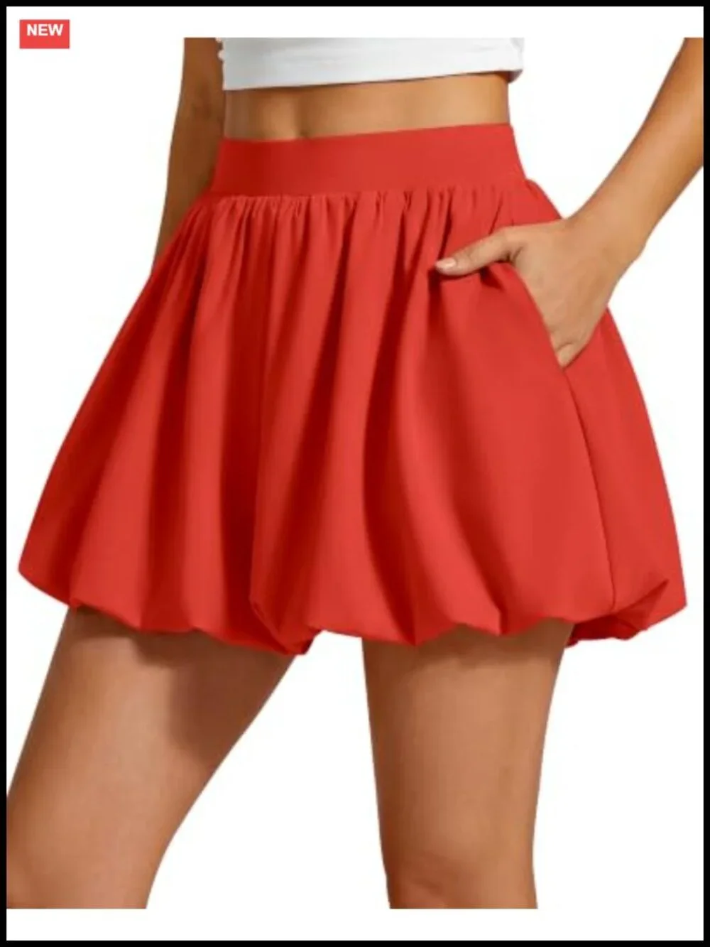 Bubble Tennis Skirt with Pockets, Skort for Women, Quick Dry, Built-in Shorts,